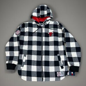 Women's Tommy Jeans Chicago Bulls Molly Flannel Full-Zip Hoodie Jacket Size Med